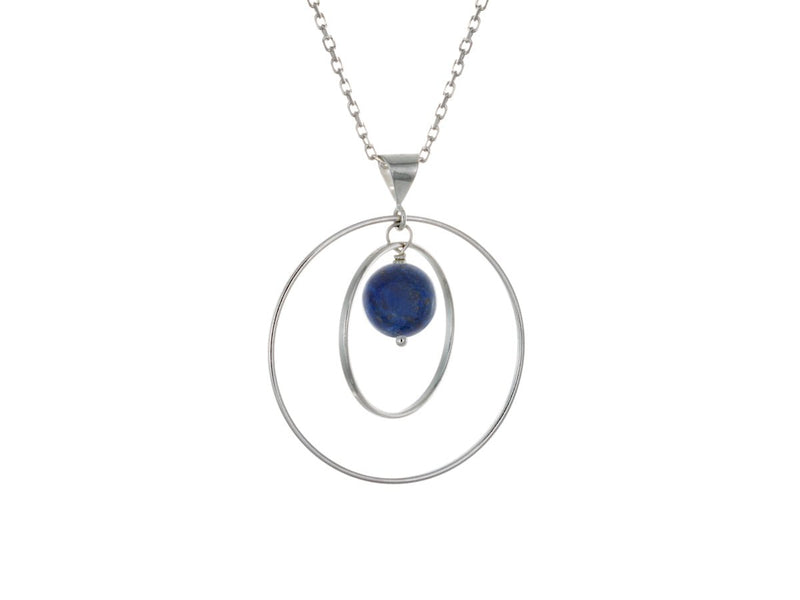 Orbit Lapis Lazuli Loop Necklace - Pamela Lauz Jewellery
