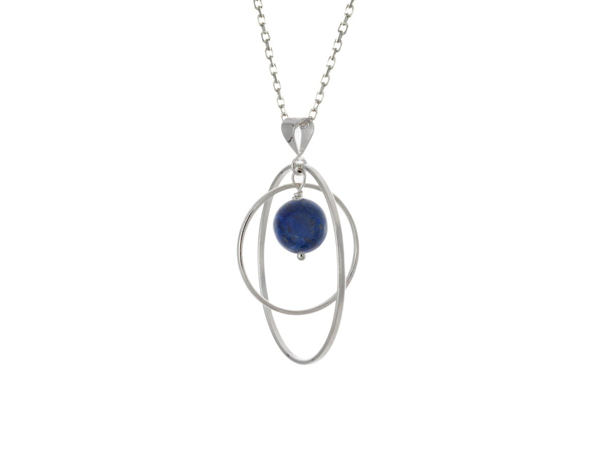 Orbit Lapis Lazuli Loop Necklace - Pamela Lauz Jewellery