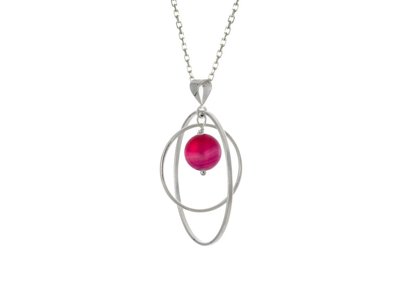 Orbit Pink Agate Loop Necklace - Pamela Lauz Jewellery