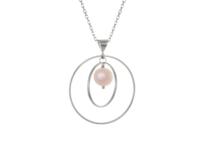 Orbit Pink Pearl Loop Necklace - Pamela Lauz Jewellery