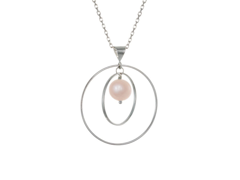 Orbit Pink Pearl Loop Necklace - Pamela Lauz Jewellery