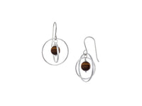 Orbit Tiger's Eye Loop Earrings - Pamela Lauz Jewellery