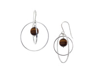Orbit Tiger's Eye Loop Earrings - Pamela Lauz Jewellery