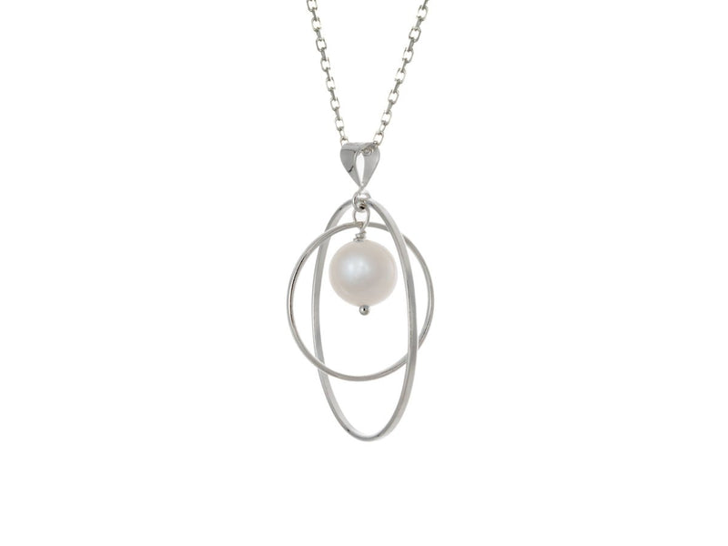 Orbit White Pearl Loop Necklace - Pamela Lauz Jewellery