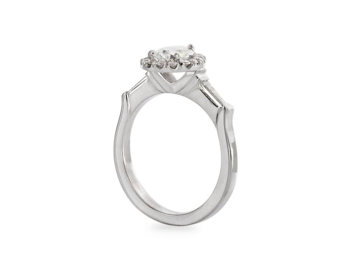 Pear Shaped and Baguette Diamond Engagement Ring - Pamela Lauz Jewellery