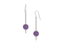 Pendulum Amethyst Drop Earrings - Pamela Lauz Jewellery