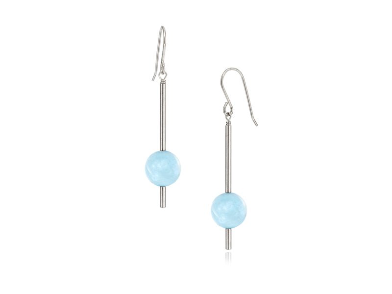 Pendulum Aquamarine Drop Earrings - Pamela Lauz Jewellery