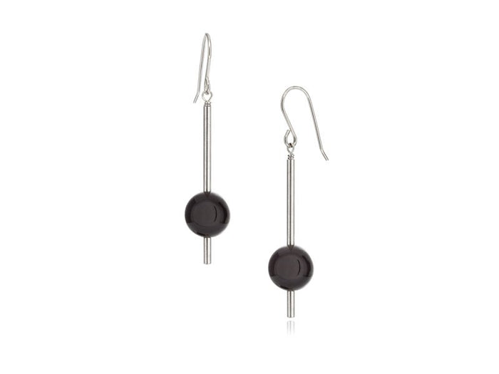 Pendulum Black Onyx Drop Earrings - Pamela Lauz Jewellery
