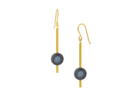 Pendulum Black Pearl Drop Earrings - Pamela Lauz Jewellery