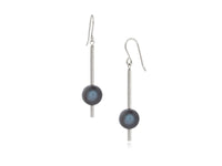Pendulum Black Pearl Drop Earrings - Pamela Lauz Jewellery