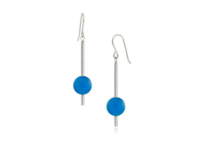 Pendulum Blue Agate Drop Earrings - Pamela Lauz Jewellery