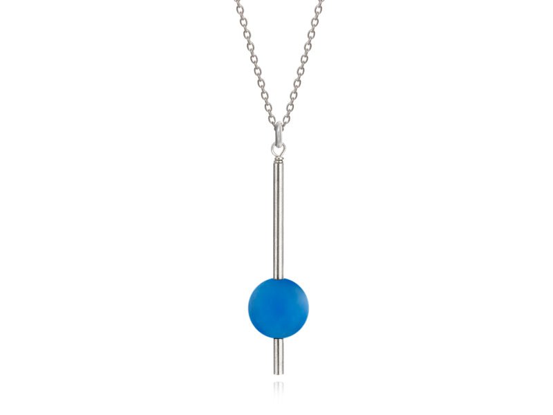 Pendulum Blue Agate Necklace - Pamela Lauz Jewellery