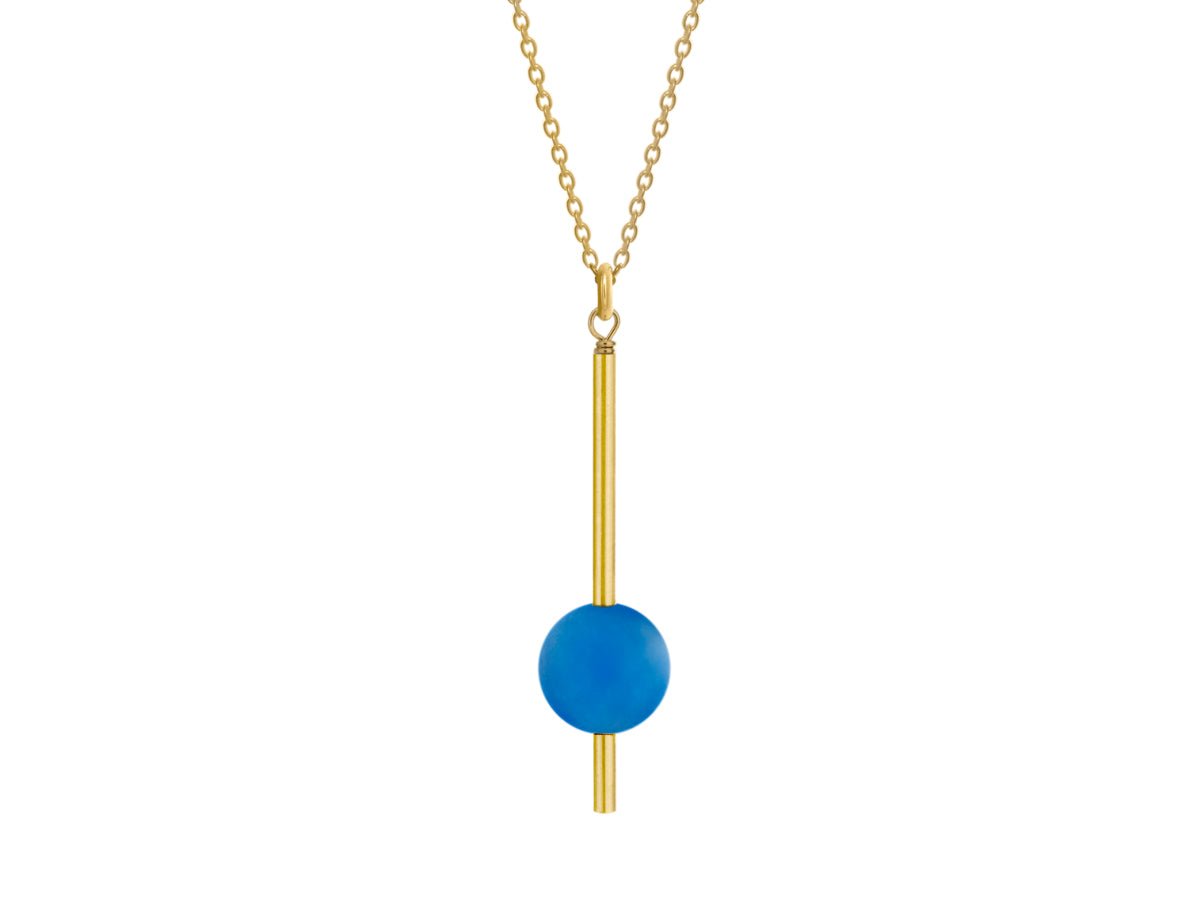 Pendulum Blue Agate Necklace - Pamela Lauz Jewellery