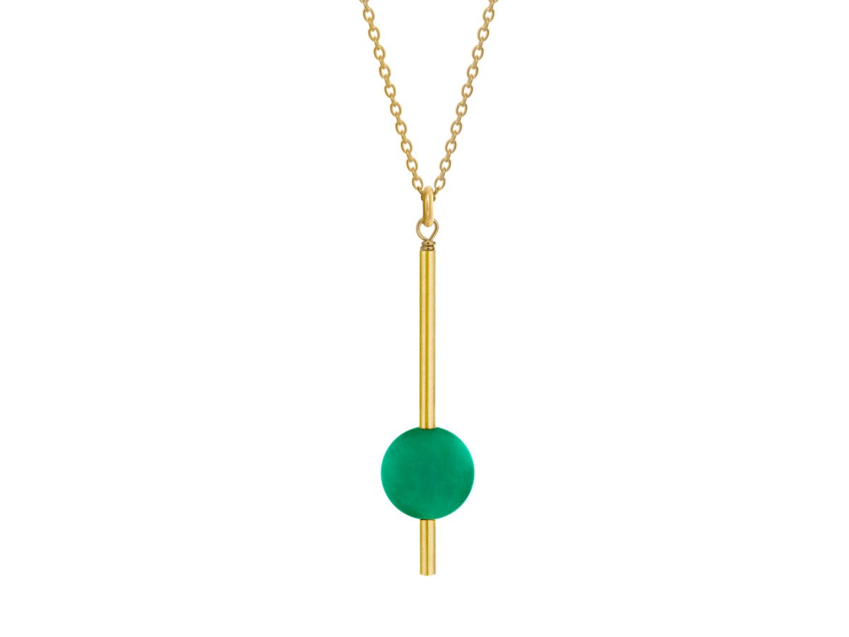 Pendulum Green Agate Necklace - Pamela Lauz Jewellery