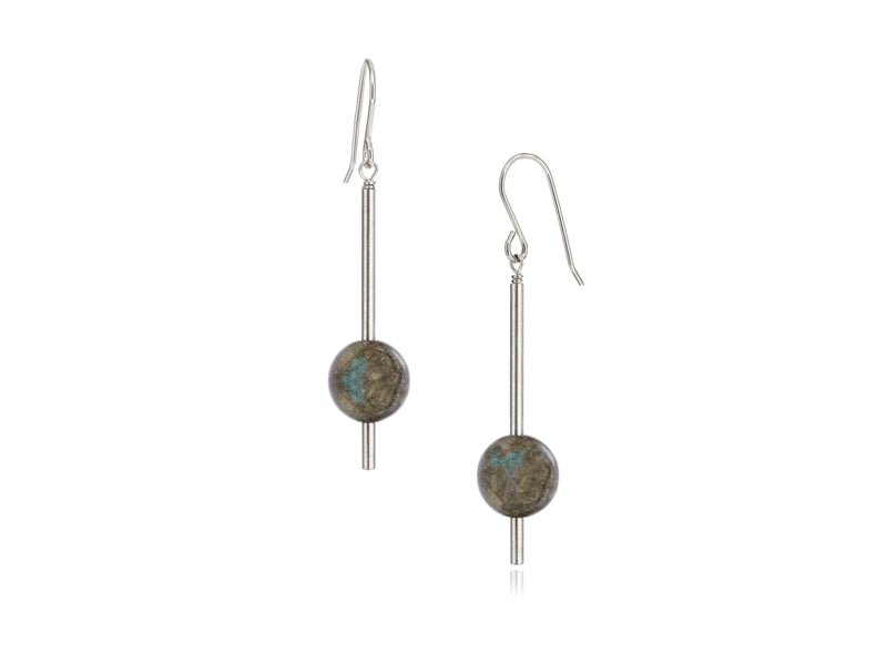 Pendulum Labradorite Drop Earrings - Pamela Lauz Jewellery