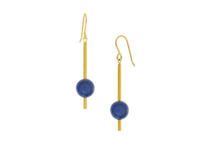Pendulum Lapis Lazuli Drop Earrings - Pamela Lauz Jewellery