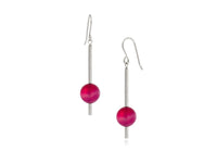 Pendulum Pink Agate Drop Earrings - Pamela Lauz Jewellery