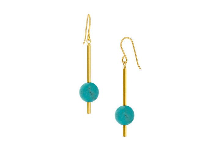 Pendulum Turquoise Drop Earrings - Pamela Lauz Jewellery