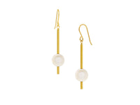 Pendulum White Pearl Drop Earrings - Pamela Lauz Jewellery