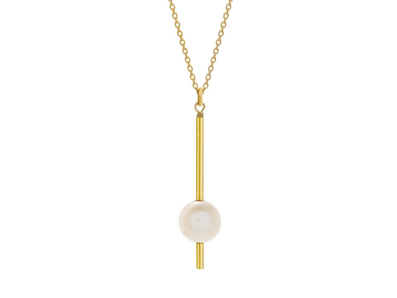 Pendulum White Pearl Necklace - Pamela Lauz Jewellery