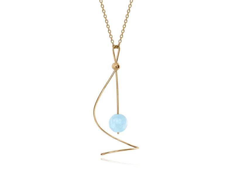Pirouette Aquamarine Twist Necklace - Pamela Lauz Jewellery
