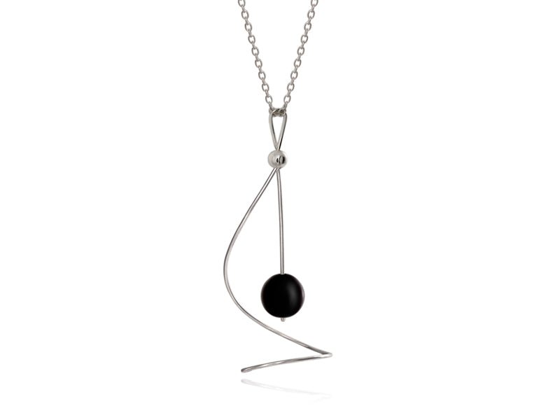 Pirouette Black Onyx Twist Necklace - Pamela Lauz Jewellery