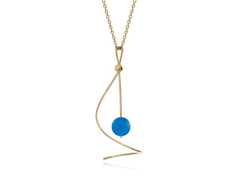 Pirouette Blue Agate Twist Necklace - Pamela Lauz Jewellery