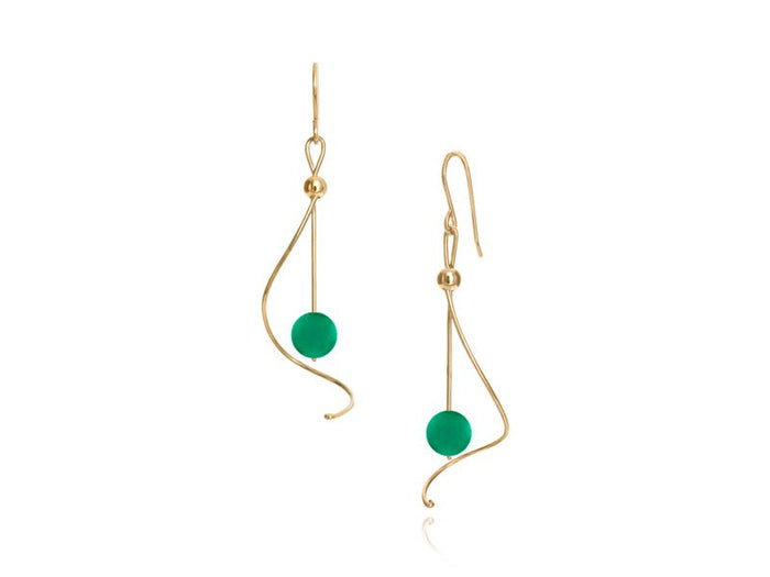 Pirouette Green Agate Twist Drop Earrings - Pamela Lauz Jewellery