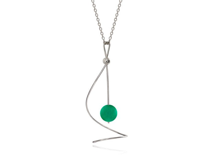 Pirouette Green Agate Twist Necklace - Pamela Lauz Jewellery