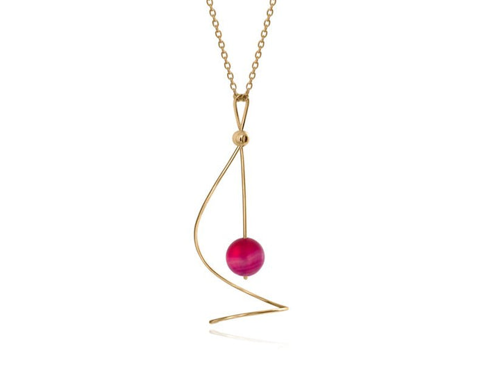 Pirouette Pink Agate Twist Necklace - Pamela Lauz Jewellery