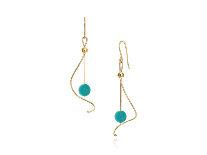 Pirouette Turquoise Twist Drop Earrings - Pamela Lauz Jewellery