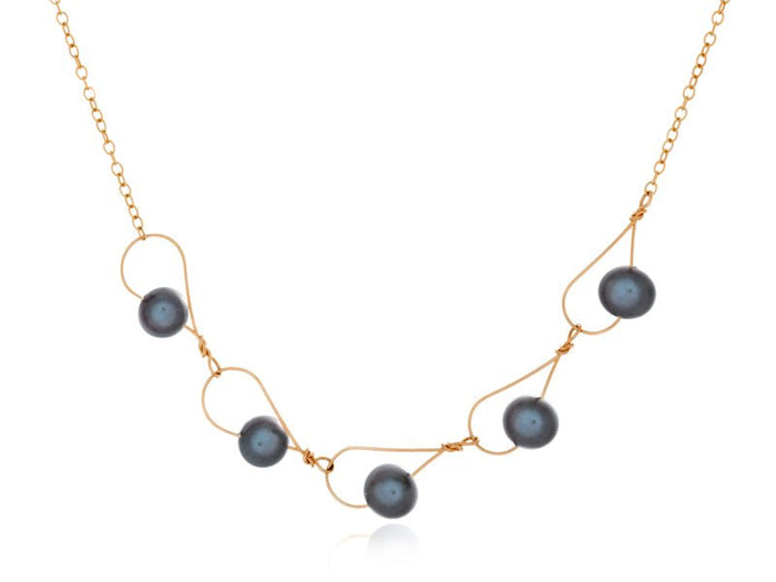 Rain Black Pearl Segment Necklace - Pamela Lauz Jewellery