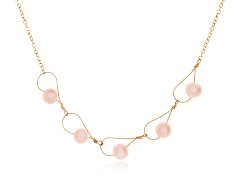 Rain Pink Pearl Segment Necklace - Pamela Lauz Jewellery