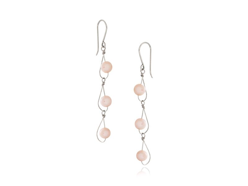 Rain Pink Pearl Trio Earrings - Pamela Lauz Jewellery