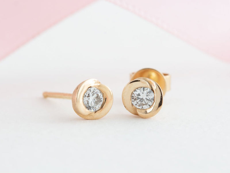 Rosette Diamond Stud Earrings - Pamela Lauz Jewellery