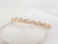 Sarah Scalloped Diamond Stacking Band - Pamela Lauz Jewellery