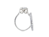 Scroll Diamond Halo Wedding Rings - Pamela Lauz Jewellery