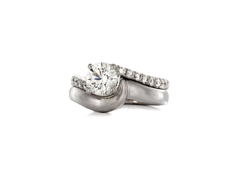 Sculptural Twist Diamond Engagement Ring - Pamela Lauz Jewellery