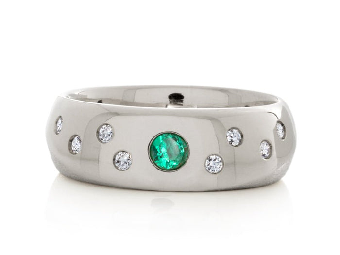 Solstice Diamond and Emerald Ring - Pamela Lauz Jewellery