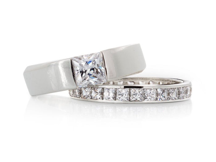 Solstice Princess Diamond Wedding Ring - Pamela Lauz Jewellery