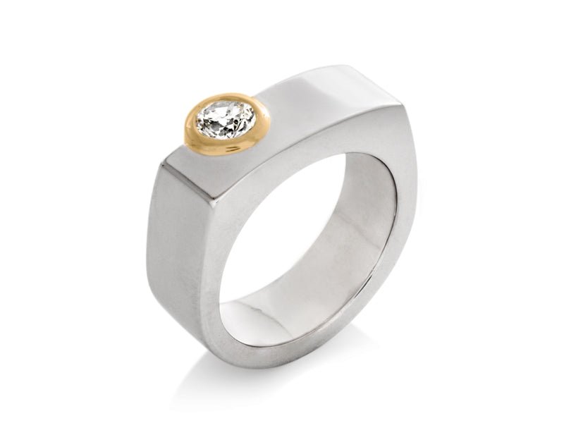 Surface Engagement Ring and Wedding Band - Pamela Lauz Jewellery
