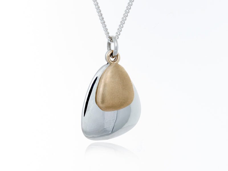 Terra Duo Pebble Silver and Bronze Necklace - Pamela Lauz Jewellery