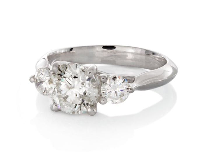 Three-Stone Diamond Engagement Ring - Pamela Lauz Jewellery