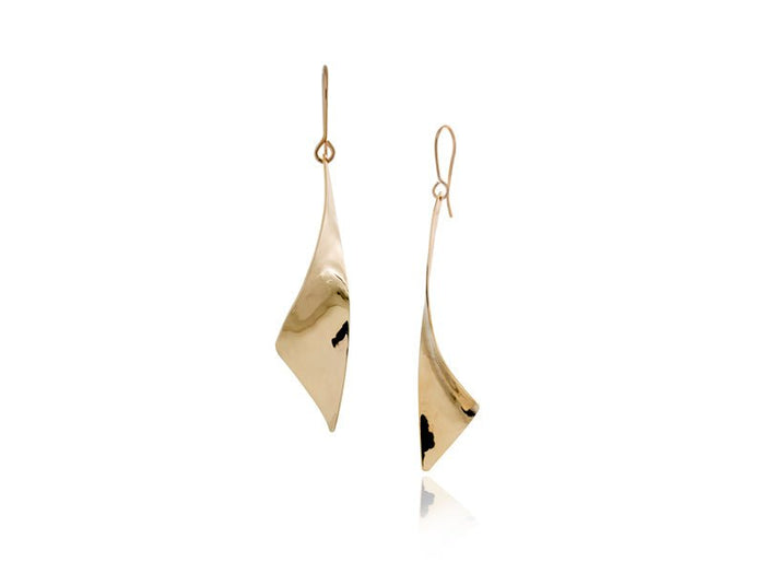 Viento Medium Brass Earrings - Pamela Lauz Jewellery