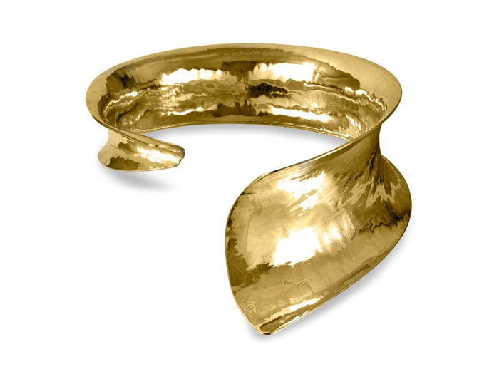 Viento Wide Asymmetrical Brass Cuff - Pamela Lauz Jewellery