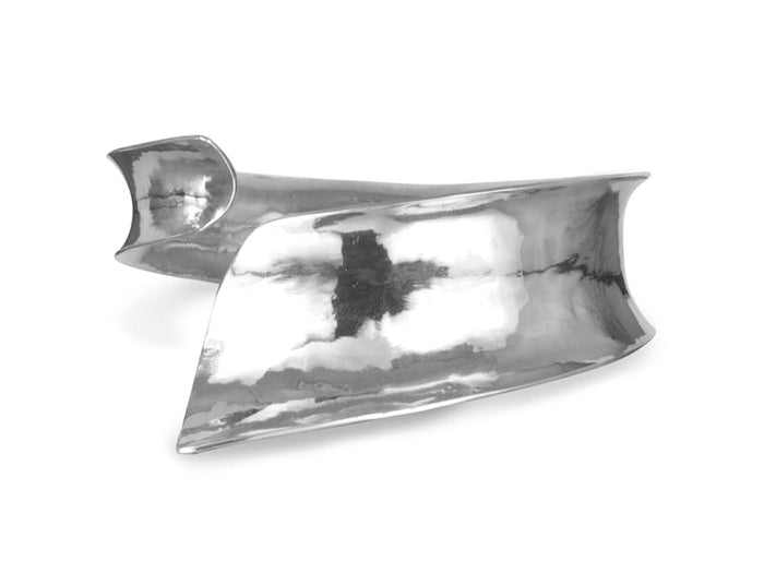Viento Wide Asymmetrical Silver Cuff - Pamela Lauz Jewellery