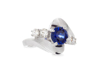 Wave Sapphire and Diamond Ring - Pamela Lauz Jewellery
